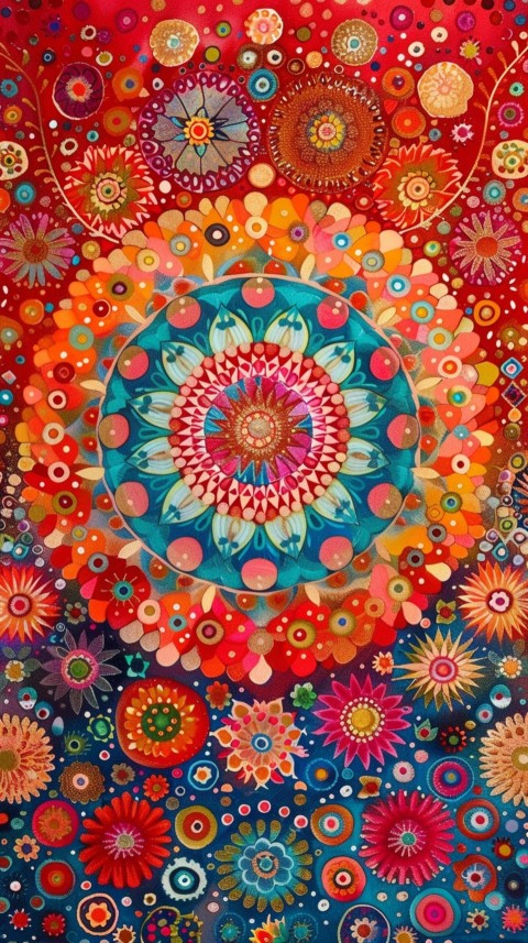 Mandala Style Aesthetic Art Colorful Flower Design Pattern (280)