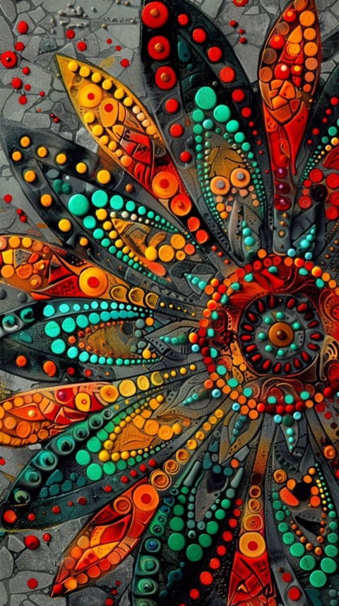 Mandala Style Aesthetic Art Colorful Flower Design Pattern (281)
