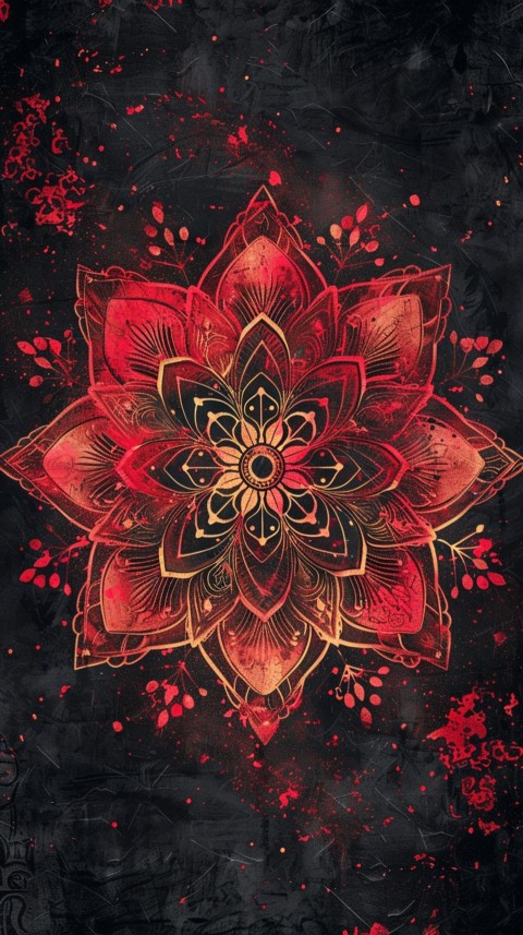 Mandala Style Aesthetic Art Colorful Flower Design Pattern (287)