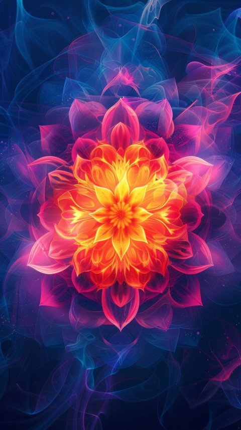 Mandala Style Aesthetic Art Colorful Flower Design Pattern (326)