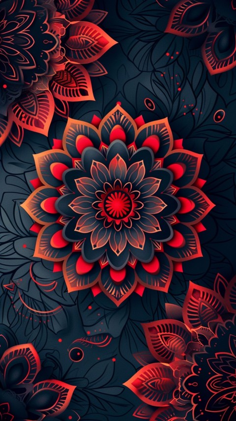 Mandala Style Aesthetic Art Colorful Flower Design Pattern (348)
