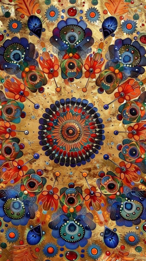 Mandala Style Aesthetic Art Colorful Flower Design Pattern (331)