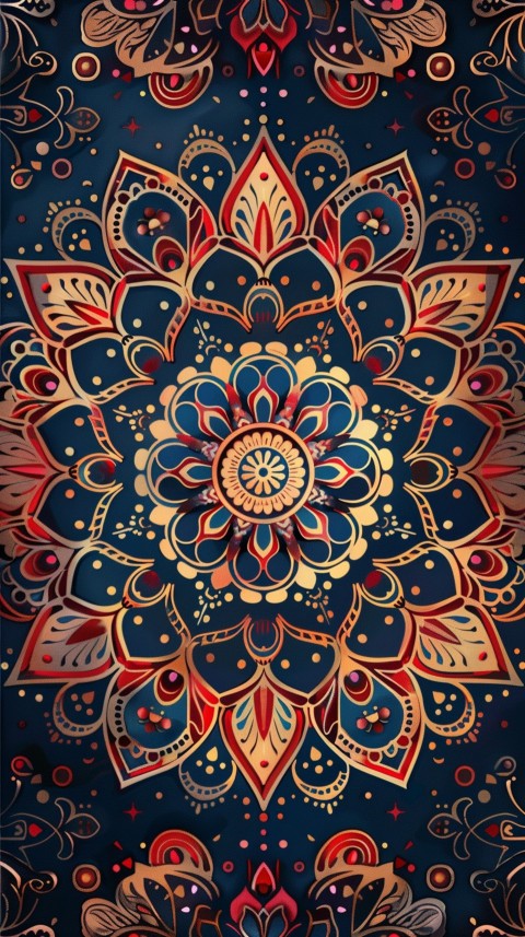 Mandala Style Aesthetic Art Colorful Flower Design Pattern (341)
