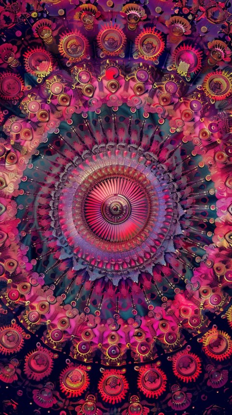 Mandala Style Aesthetic Art Colorful Flower Design Pattern (304)