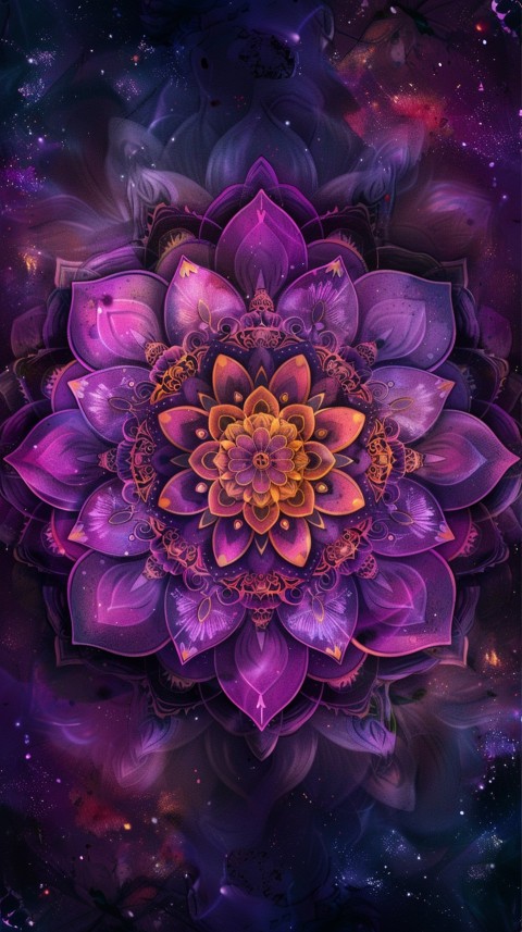 Mandala Style Aesthetic Art Colorful Flower Design Pattern (388)