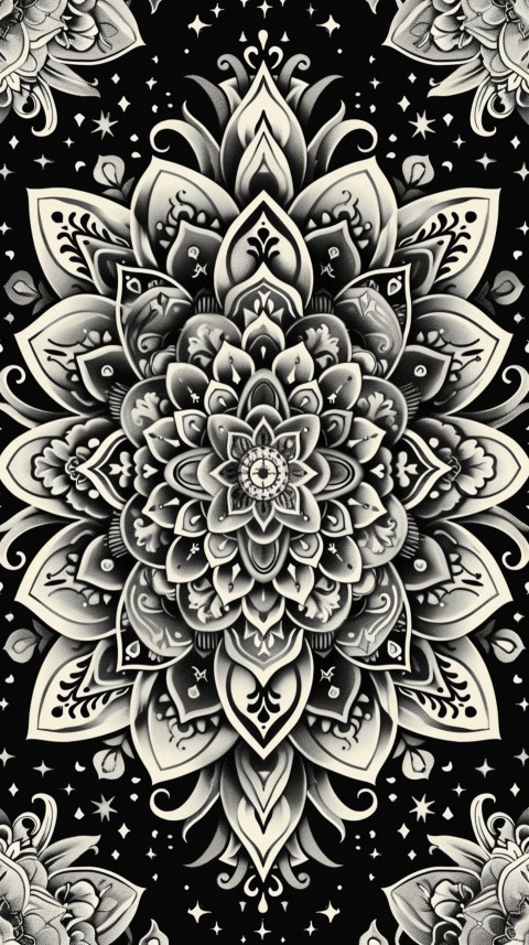 Mandala Style Aesthetic Art Colorful Flower Design Pattern (357)