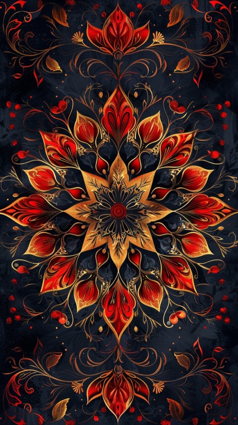Mandala Style Aesthetic Art Colorful Flower Design Pattern (394)