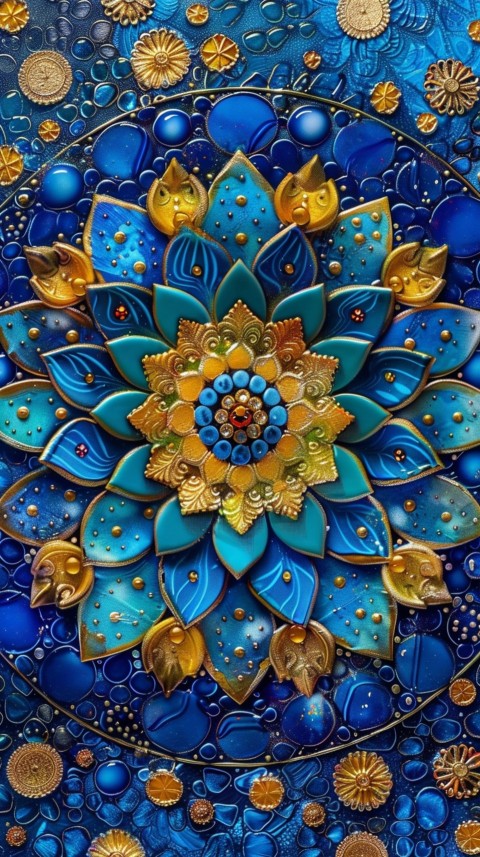 Mandala Style Aesthetic Art Colorful Flower Design Pattern (384)