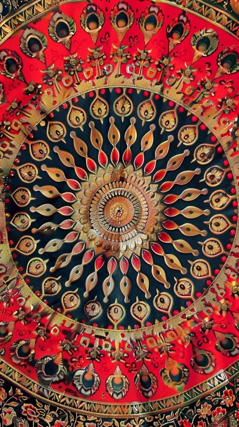 Mandala Style Aesthetic Art Colorful Flower Design Pattern (370)