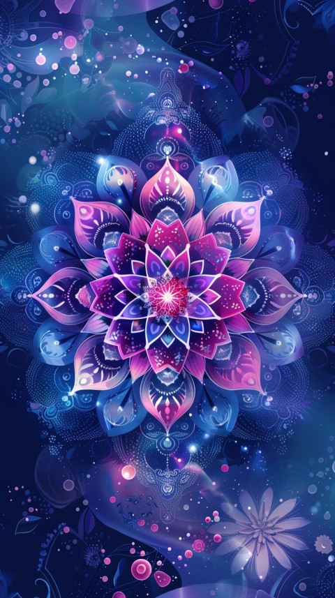 Mandala Style Aesthetic Art Colorful Flower Design Pattern (409)