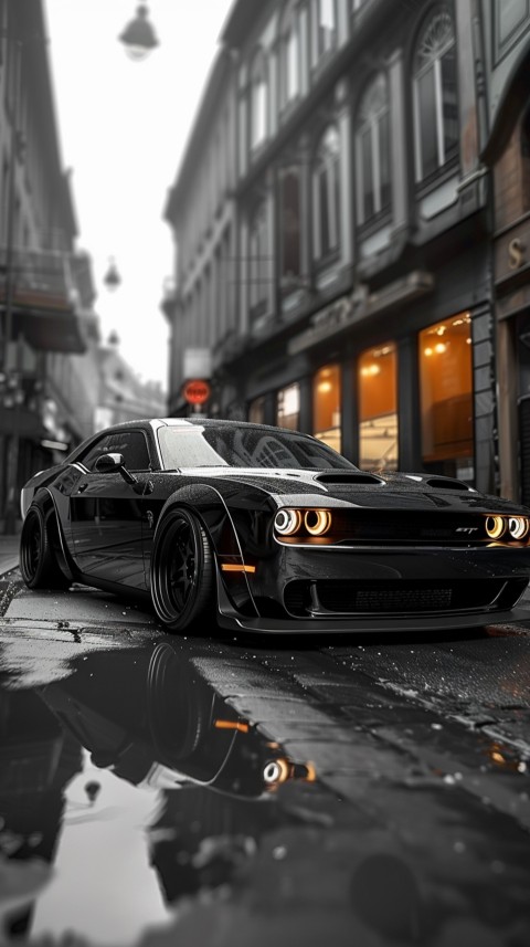 Black Dodge Challenger Car Aesthetics (41)