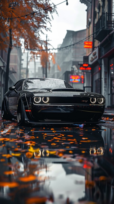 Black Dodge Challenger Car Aesthetics (68)