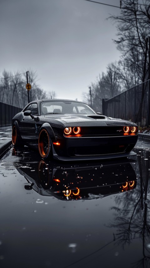 Black Dodge Challenger Car Aesthetics (510)