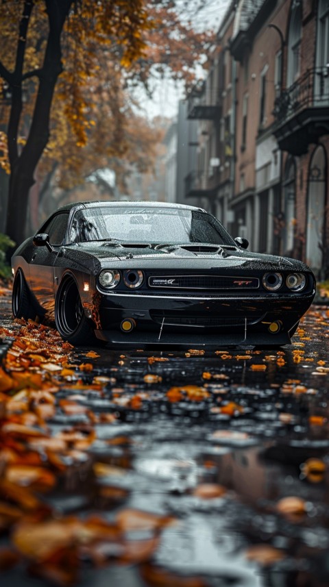 Black Dodge Challenger Car Aesthetics (695)