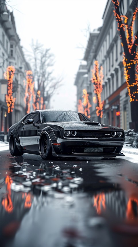 Black Dodge Challenger Car Aesthetics (993)