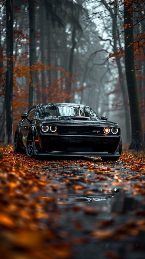 Black Dodge Challenger Car Aesthetics (1018)