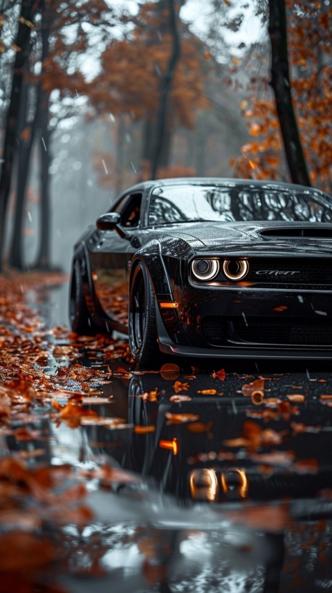 Black Dodge Challenger Car Aesthetics (1020)