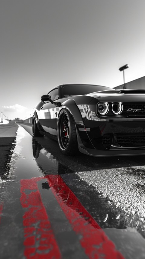 Black Dodge Challenger Car Aesthetics (1032)