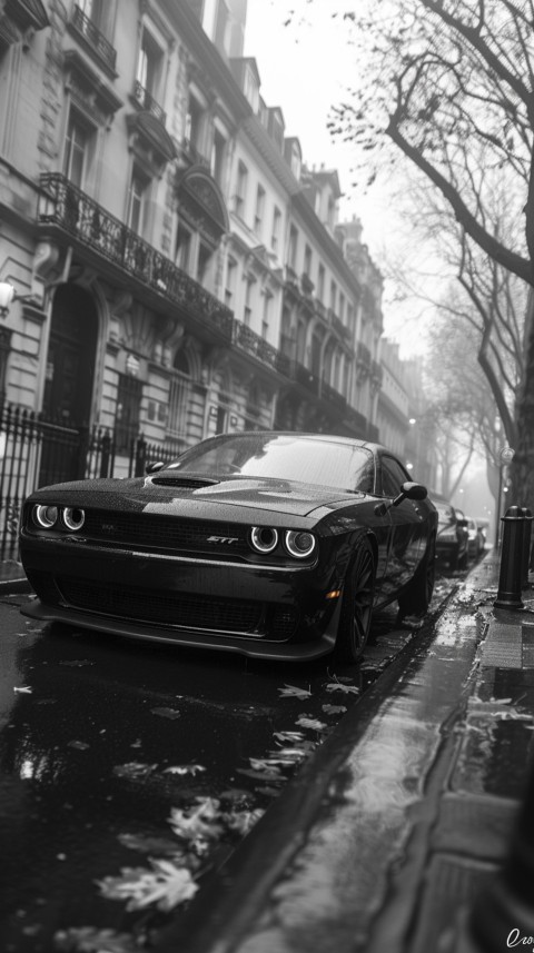 Black Dodge Challenger Car Aesthetics (1033)