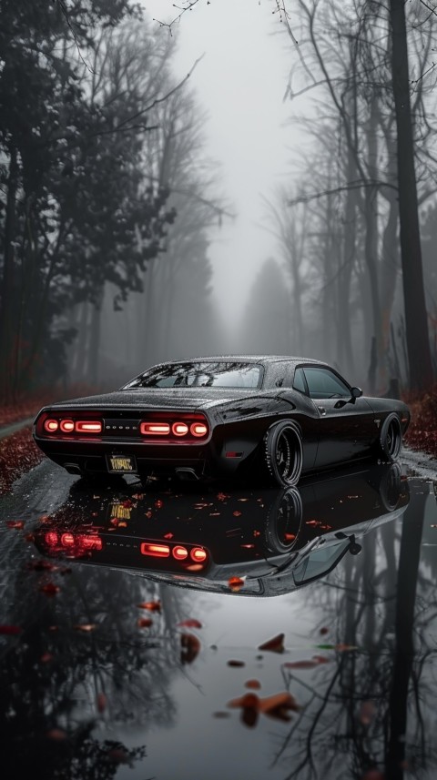 Black Dodge Challenger Car Aesthetics (1046)