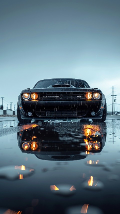 Black Dodge Challenger Car Aesthetics (1054)