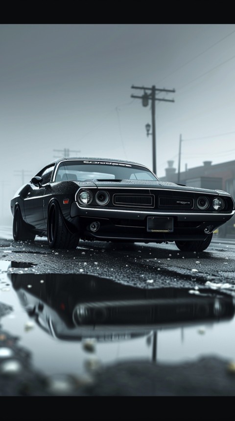 Black Dodge Challenger Car Aesthetics (1062)