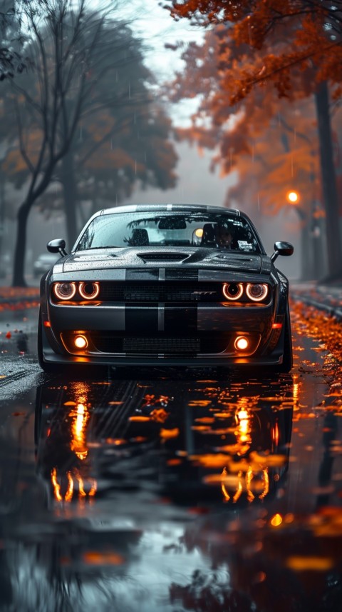 Black Dodge Challenger Car Aesthetics (1087)