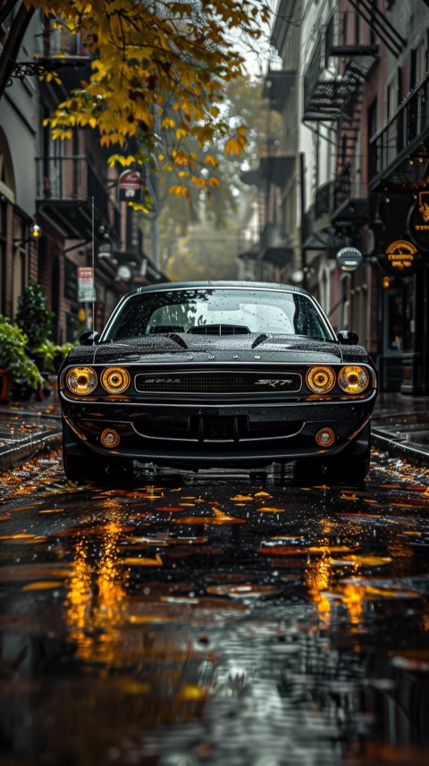 Black Dodge Challenger Car Aesthetics (1114)