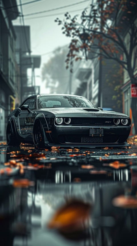 Black Dodge Challenger Car Aesthetics (1180)