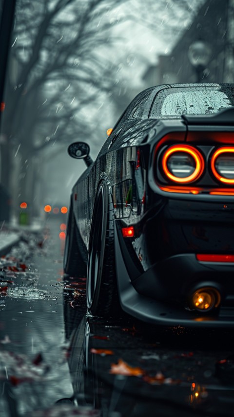 Black Dodge Challenger Car Aesthetics (1165)