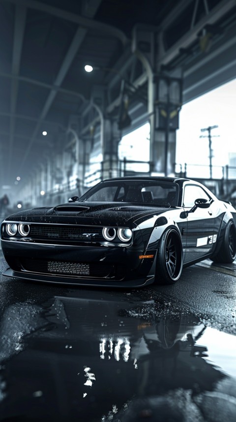 Black Dodge Challenger Car Aesthetics (1172)