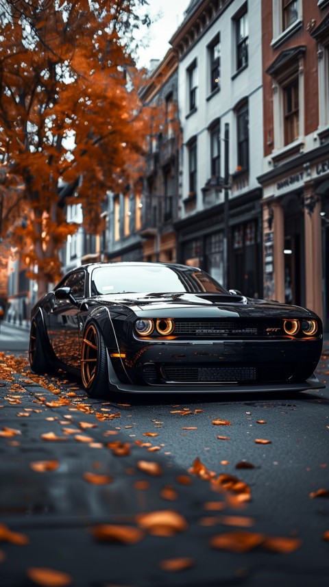 Black Dodge Challenger Car Aesthetics (1160)