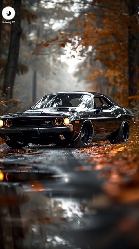 Black Dodge Challenger Car Aesthetics (1170)