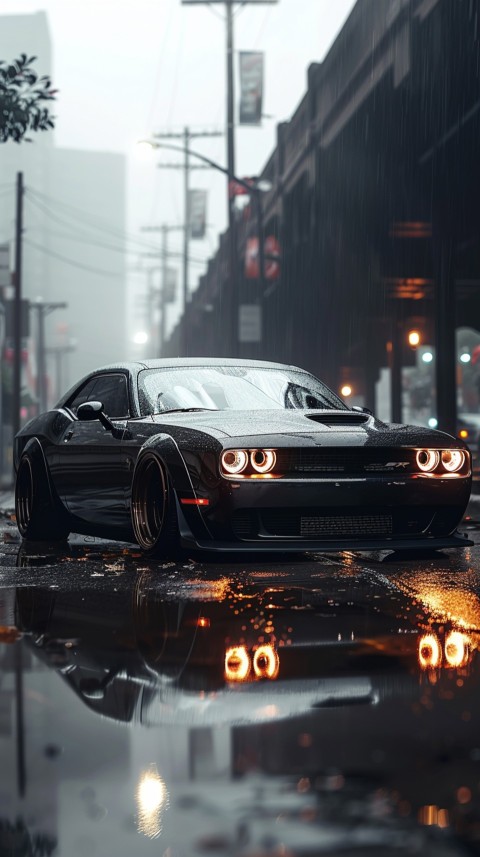 Black Dodge Challenger Car Aesthetics (1203)