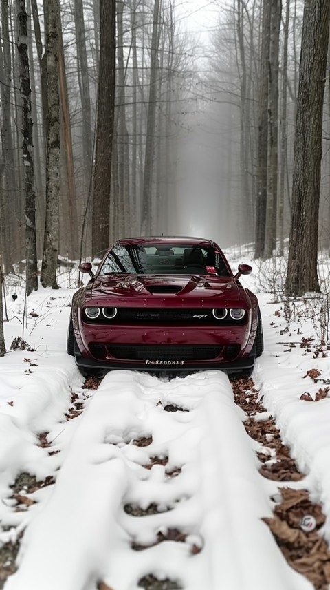 Red Dodge Challenger Car Aesthetics (14)