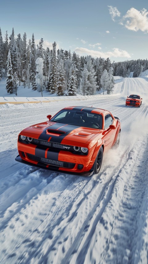 Red Dodge Challenger Car Aesthetics (17)