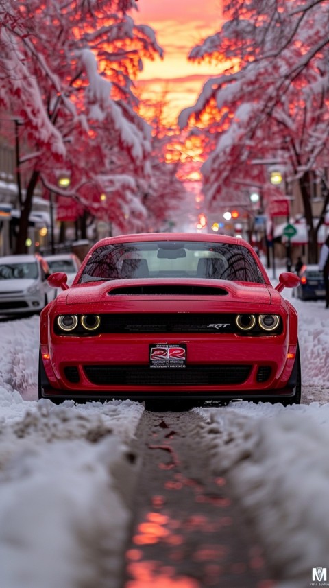 Red Dodge Challenger Car Aesthetics (110)