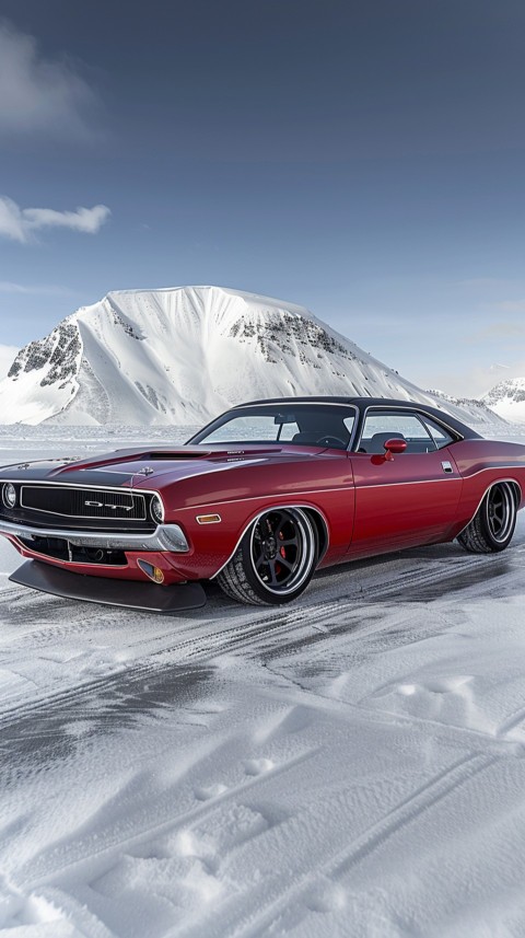 Red Dodge Challenger Car Aesthetics (222)