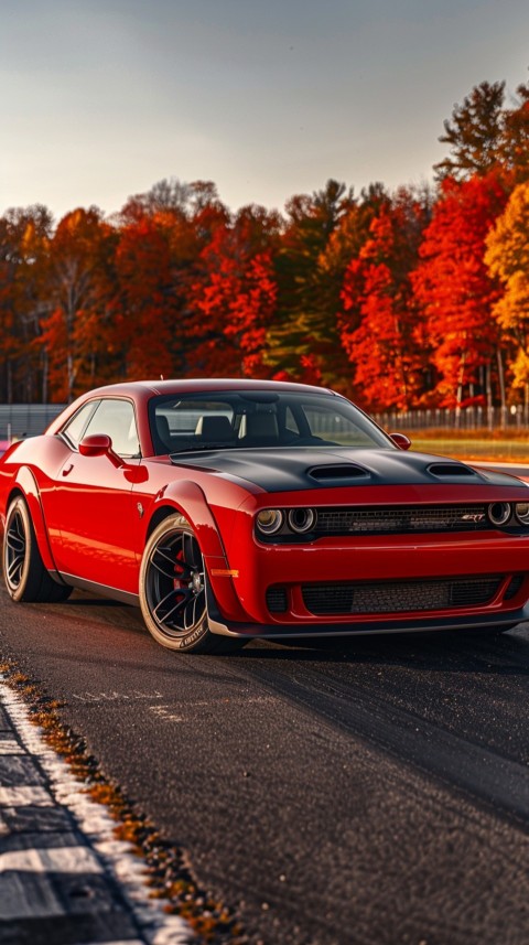 Red Dodge Challenger Car Aesthetics (209)