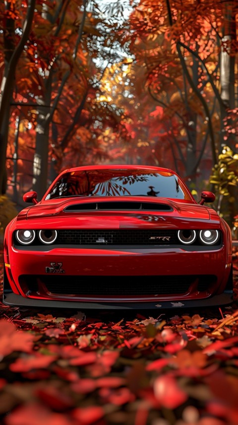 Red Dodge Challenger Car Aesthetics (342)