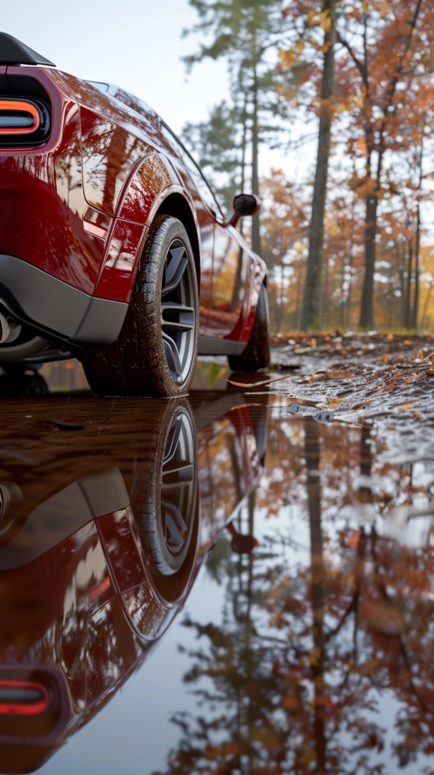 Red Dodge Challenger Car Aesthetics (511)