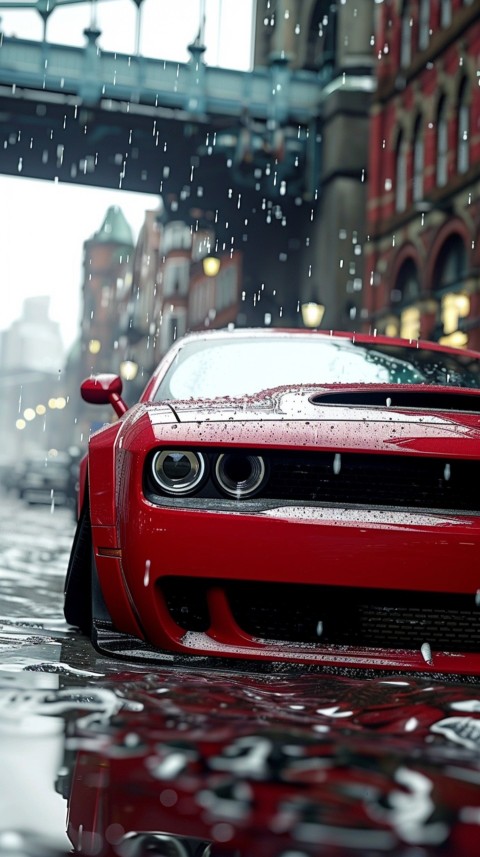 Red Dodge Challenger Car Aesthetics (505)