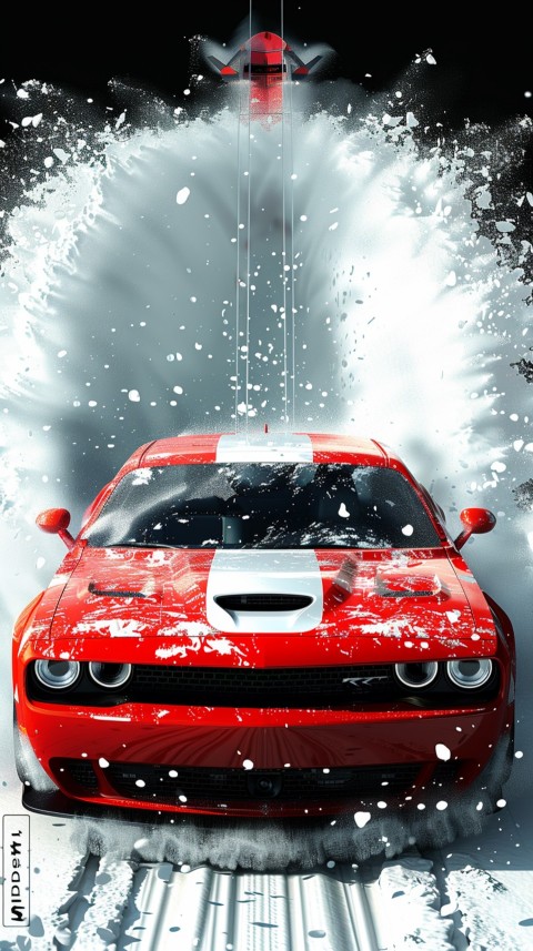 Red Dodge Challenger Car Aesthetics (520)