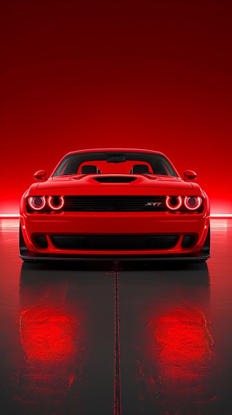 Red Dodge Challenger Car Aesthetics (556)