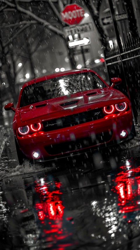 Red Dodge Challenger Car Aesthetics (577)