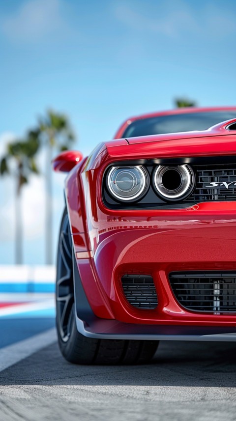 Red Dodge Challenger Car Aesthetics (622)