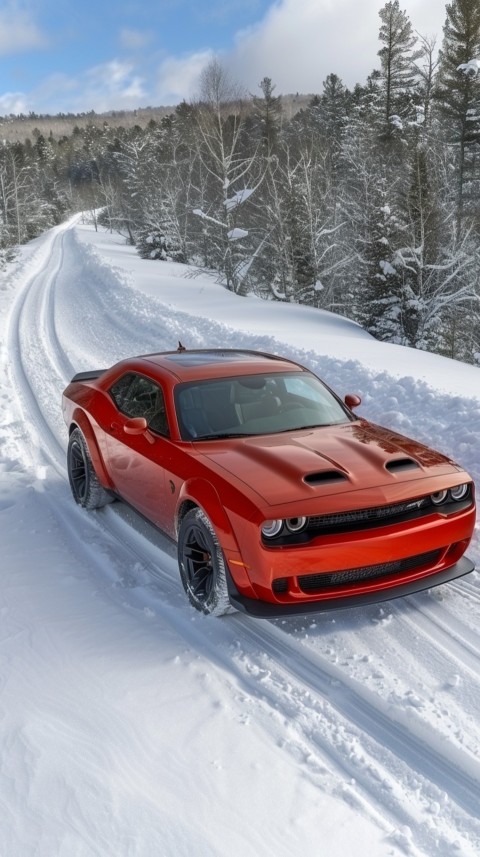 Red Dodge Challenger Car Aesthetics (637)