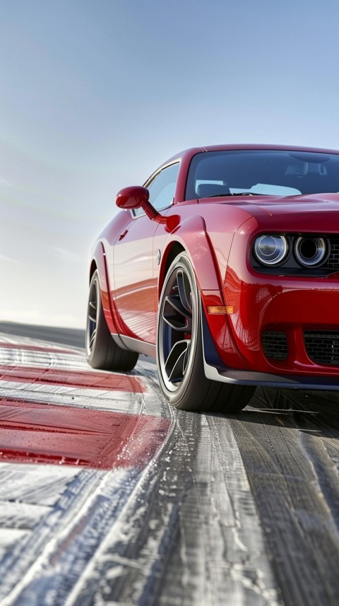 Red Dodge Challenger Car Aesthetics (686)