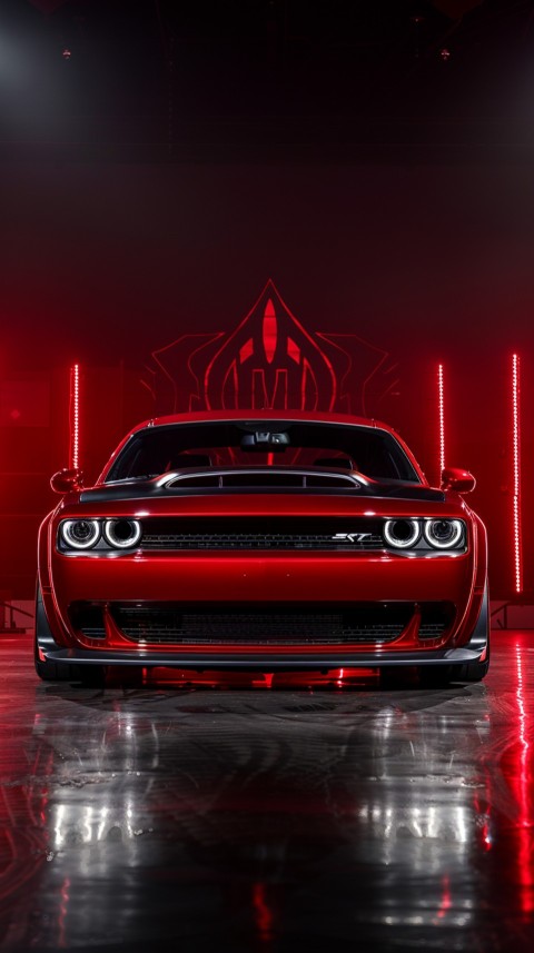 Red Dodge Challenger Car Aesthetics (692)