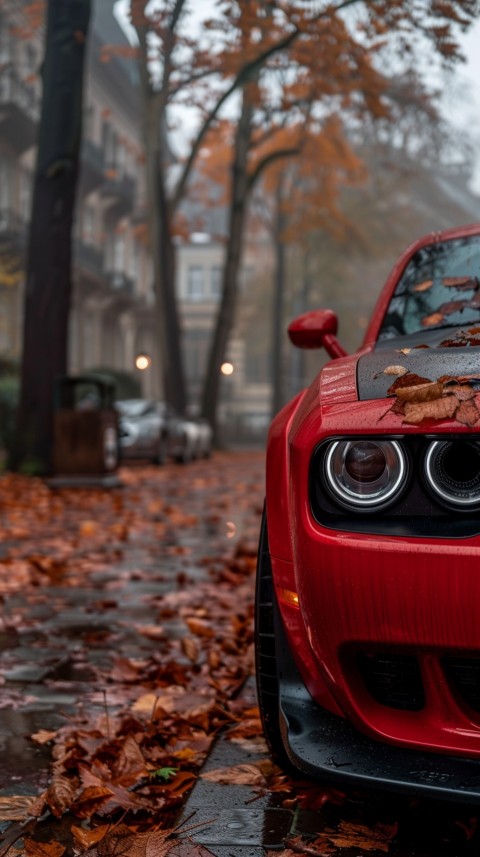 Red Dodge Challenger Car Aesthetics (696)